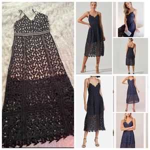 Reds Hall Women appliqué Lace A Line Midi Dress.